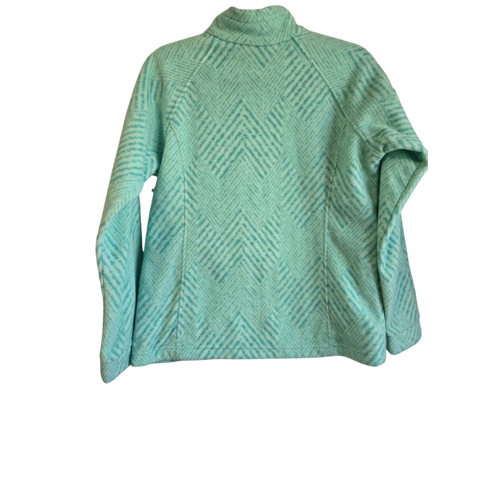 🆕️ NWOT Columbia Womens Mint Green Chevron Full Zip Fleece Jacket XG6004 Size L - Picture 8 of 14